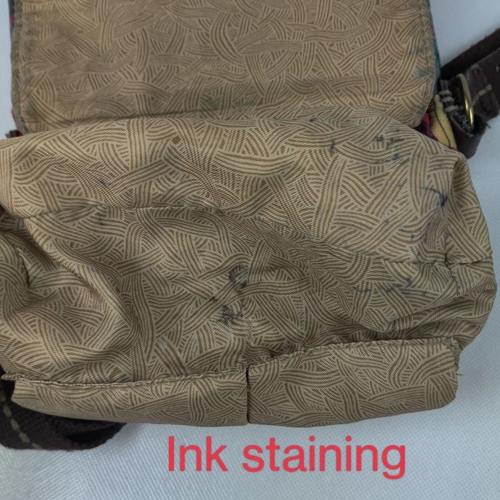 Sakroots Artist Circle Small Crossbody Messenger Purse Coated Canvas Floral Boho - Picture 10 of 11